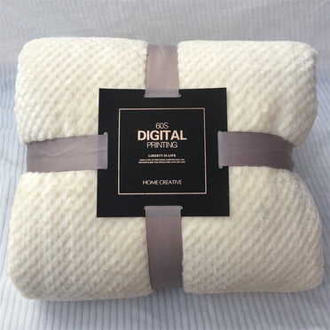 HOARBOEG Travel Blanket Airplane Compact Flannel Fleece Luxury Throw Blanket Couch Bed Super Soft and Warm Plush Microfiber Flannel Fleece Blanket(White,17.7×25.5 inch)