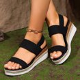 thumbnail image 2 of Women's Espadrilles Wedge Slingback Sandals Comfortable Stretchy Platform Walking Summer Shoes for Work, 2 of 6