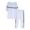 thumbnail image 1 of jinwen Ensemble 2 Pcs pour Femmes Vêtements Chandail à Col Rond avec Pantalon de Survêtement Manches Courtes G, 1 of 8