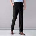 thumbnail image 1 of AherBiu Pantalon Habillé pour Homme Grande Taille devant Plat Extensible Droit Ajusté avec Poches Taille Extensible Pantalon, 1 of 5