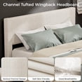 thumbnail image 4 of Twister.CK Full Size Bed Frame with Tufted Headboard, Upholstered Platform Bed Frame with 4 Storage Drawers and Wooden Slats Support, No Box Spring Needed, Beige, 4 of 8