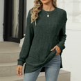 thumbnail image 2 of yoeyez Tunique en Tricot pour Femmes, Chandails à Manches Torsadées Patchwork, Col Ras du Cou Raglan, Chemises à Manches Longues, Hauts Mode Automne 2024, Vert Armée, TG, 2 of 6