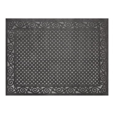 Tapis d'intérieur / extérieur gaufré à l'aiguille en graphite 3 pi x 4 pi