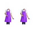 thumbnail image 2 of Decodeary 12pcs Woman Apron With Pockets Efficient And Stylish Cooking Companion Polyester Adjustable Half-length Adult Apron purple 2Set, 2 of 6