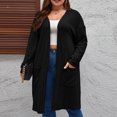 thumbnail image 2 of FAIWAD Women Long Cardigan Sweaters with Pocket Long Sleeve Ribbed Knit Open Front Coat, 2 of 7