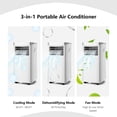 thumbnail image 3 of Costway 8000 BTU Portable Air Conditioner 3-in-1 Air Cooler with Remote Control, 3 of 7
