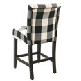 thumbnail image 4 of HomePop 24" Wood and Fabric Plaid Pattern Parsons Counter Stool in Black, 4 of 5