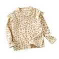 thumbnail image 1 of HBFAGFB Chandails à Manches Longues pour Filles Col Ras du Cou Manches Volantées Chandails Confortables Jaunes Taille 150, 1 of 3