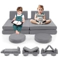 thumbnail image 1 of Gymax 6PCS Modular Kids Foam Play Couch Set w/Washable Covers Sectional Play Sofa, 1 of 10