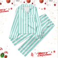 thumbnail image 2 of PMVFHDE Pyjamas pour Filles, Ensemble de Pyjamas Décontractés Imprimés à Boutons, Col à Revers, Manches Longues et Pantalon, Vert Menthe, 5-6 Ans, 2 of 4