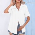 thumbnail image 2 of Birdeem Fashion Woman Causal Button Solid Blouse Short Sleeve T-Shirt Summer Tops, 2 of 12