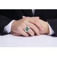 thumbnail image 2 of RYLOS Men's Rings 14K White Gold USA Flag Designer Ring With Diamonds and Green Quartz Rings For Men Designer Patriotic Jewelry Size 9, 2 of 5