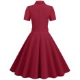 thumbnail image 4 of Gspmoly Robes d'Été, Robe Rétro pour Femmes à Col en V, Manches Courtes, Nœud, Boutons, Ceinture, Ourlet de Jupe Grand, Robe, Robes de Mariage pour Femmes en Liquidation, 4 of 4