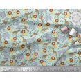 thumbnail image 3 of Soimoi Green Poly Georgette Fabric Lion,Giraffe & Elephant Kids Decor Fabric Printed BTY 52 Inch Wide, 3 of 3