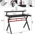 thumbnail image 2 of Costway Gaming Computer Desk w/ Monitor Shelf & Storage for Controller Headphone Speaker, 2 of 10