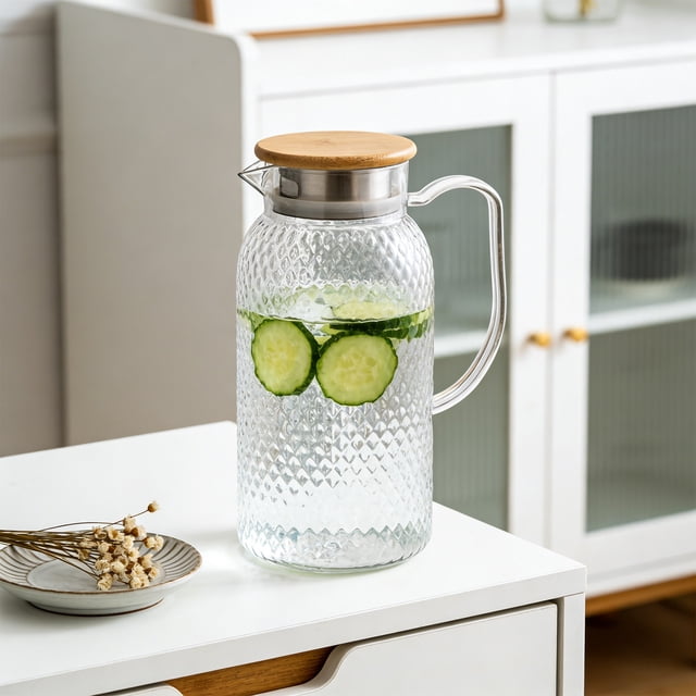 weibbin Jug Plastic Juices Pitcher PC High Temperature Proof Bar KTV Beverage Jug For Restaurant Fruit Tea 1L