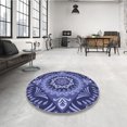 thumbnail image 4 of Ahgly Company Tapis d'Intérieur Lavable en Machine Carré Transitionnel Bleu Ciel, 5 Pieds Carré, 4 of 7
