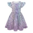 thumbnail image 1 of WEAIXIMIUNG Robes Longues Filles Été Couleur Impression Numérique 3D Mignonne Personnalité Mode Robe Manches Volantes 13-14 Ans, 1 of 2
