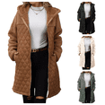thumbnail image 1 of LOVZFMLL Jackets for Women Ladies' Trendy Solid Color Zipper Hooded Loose Medium Long Plush Jacket, 1 of 7
