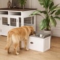 thumbnail image 2 of PawHut Grands Bols Surélevés pour Chien avec Rangement, Support de Bol Surélevé pour Chien, Blanc, 2 of 10