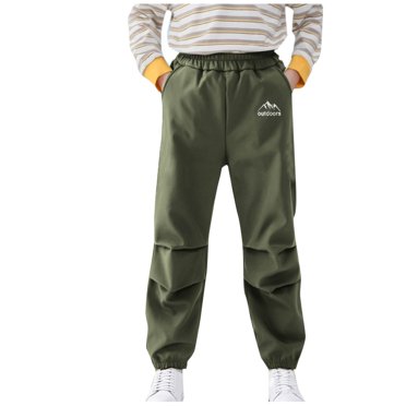 Boys Cargo Joggers Pants Quick Dry Hiking Pants Lightweight Outdoor Quick-Dry Athletic Track Trousers Black 13-14 Years