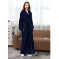 thumbnail image 4 of Women's Flannel Robe Zipper Front Long Plush Full Length Bathrobe with Pockets M-XL, 4 of 6