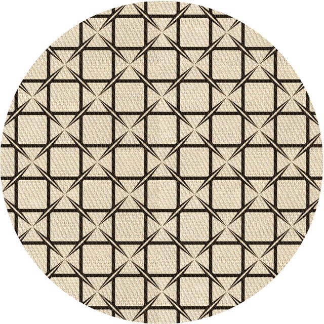 Ahgly Company Tapis d'Intérieur Rond Lavable en Machine Beige Blé Transitionnel, 8 Pieds Rond