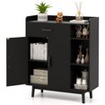 thumbnail image 1 of Gymax Armoire de Rangement au Sol Armoire Autoportante Coffre avec 1 Tiroir 2 Portes 3 Tablettes, 1 of 10