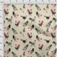 thumbnail image 4 of oneOone Cotton Poplin Beige Fabric Rooster Cock Sewing Craft Projects Fabric Prints By Yard 42 Inch Wide, 4 of 4