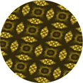 thumbnail image 1 of Ahgly Company Machine Washable Indoor Round Transitional Black Brown Area Rugs, 6' Round, 1 of 7
