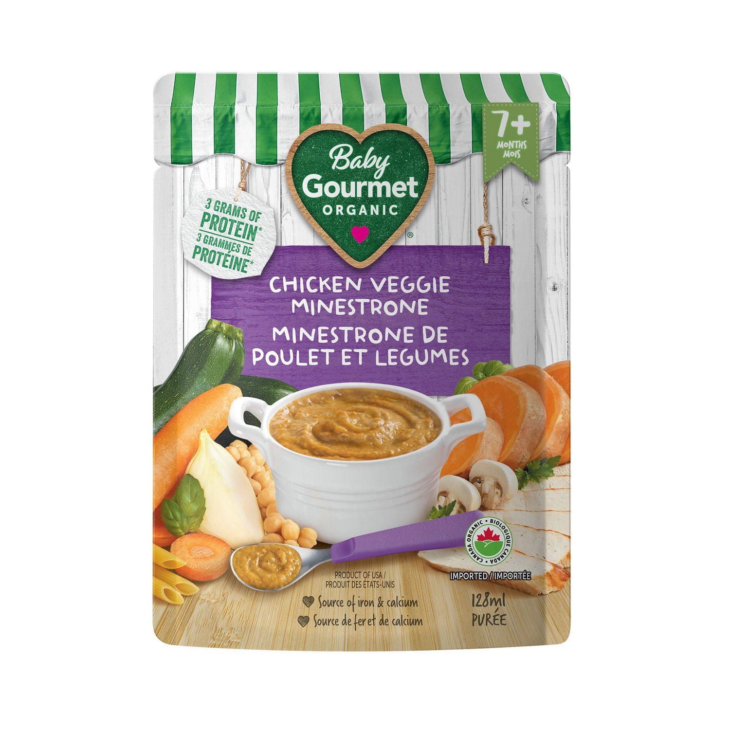 Baby Gourmet Repas Biologique Minestrone au Poulet et aux Légumes