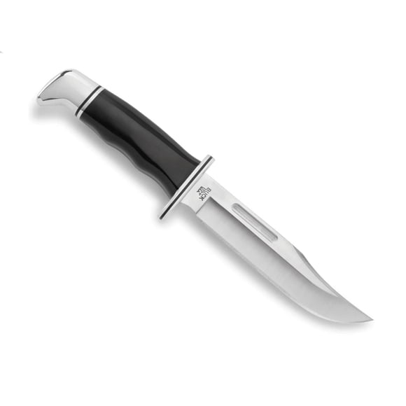 Buck 119 Special® Fixed Blade Hunting Knife, Hand-Sharpened Clip Blade, Aluminum Guard, Durable Handle, Leather Sheath - Best for Outdoorsmen