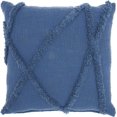 thumbnail image 1 of homeroots home decor 386301 Boho Chic Blue Textured Lines Throw Pillow, 1 of 3