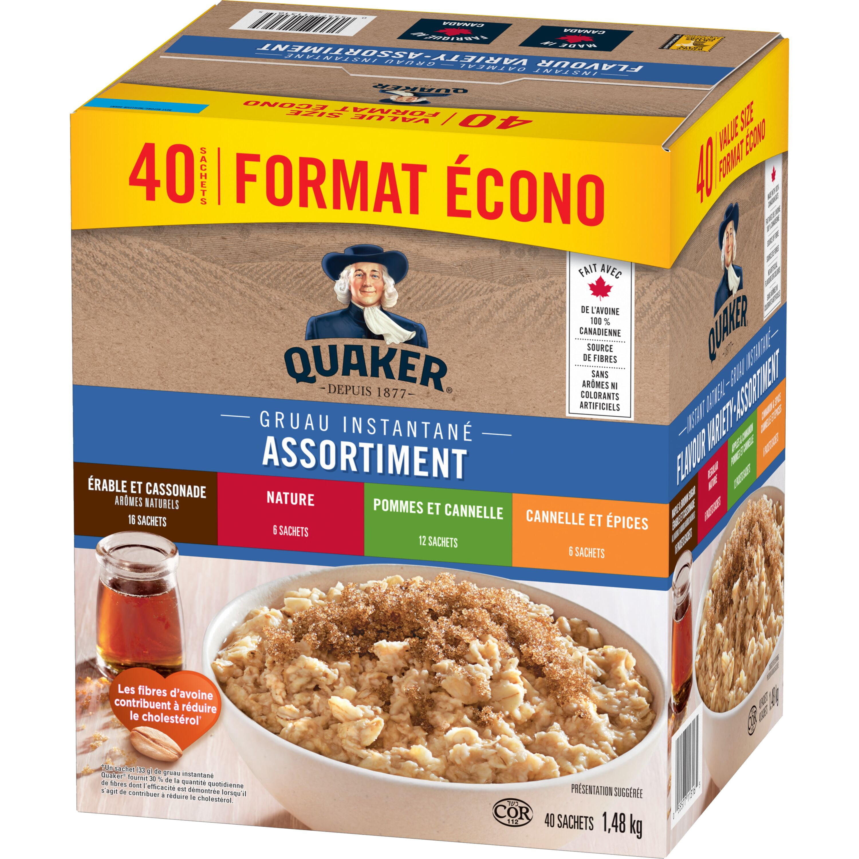 Quaker Gruau Instantané Assortiment de Saveurs