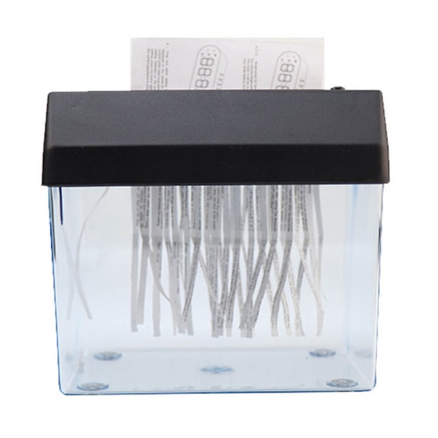 Paper Shredder, Efficient Large Capacity Envelope Opening Strip Cutting Mini Electric Paper Shredder with Waste Paper Basket for Office