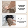 thumbnail image 3 of Waffle Bath Runner, Upgraded Waffle Runner Rug, Non Slip Washable Drying Boho Bathroom Bath Mat with Tassels for Hallway Shower Entry Farmhouse Home Decor, Double-Sided Use (Black, 24*36in), 3 of 8