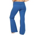 thumbnail image 4 of CHUANK Womens & Plus Stretch Cotton Fold-Over High Waist Bootcut Workout Flared Yoga Pants, 4 of 4