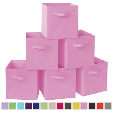 YOYTOO 6 Pack Collapsible Fabric Cube Storage Bins, 11" Collapsible Cube Organizer Baskets Bins