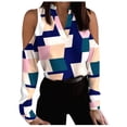 thumbnail image 1 of Womens Tops Long Sleeve Womens V Neck Pullover Off the Shoulder Printing Long Sleeve Tops, 1 of 8