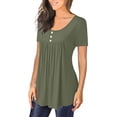 thumbnail image 4 of asjyhkr T-Shirts Grande Taille pour Femmes Col Rond Manches Courtes Coupe Ample, 4 of 6