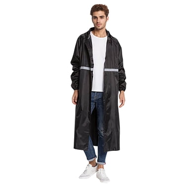 YOUSNH Ensemble Imperméable pour Homme Manteau de Pluie Léger pour l'Extérieur Camping et Voyage Manteau de Pluie Homme Noir TTG