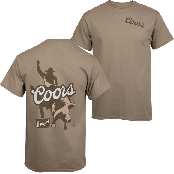 Coors Banquet Rodeo Bull Rider Front and Back Print T-Shirt-Small