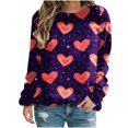 thumbnail image 2 of Meichang Chandail en Molleton Surdimensionné pour Femmes Chandail en Molleton de la Saint-Valentin Graphique Amour Manches Longues Pull Décontracté Coupe Ample Col Rond Chandails en Molleton de Vacances, 2 of 5