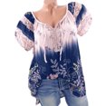 thumbnail image 2 of Hauts à Manches Courtes pour Femmes Col en V Dentelle Imprimée Hauts en Dentelle T-Shirt Ample Blouse Hauts pour Femmes Manches 3/4 Hauts en Dentelle pour Femmes Hauts Manches 3/4 T-Shirt pour Femmes, 2 of 7