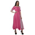 thumbnail image 3 of Moomaya Robe à Encolure Dégagée à Manches Courtes Imprimée avec Cordon à la Taille pour Femmes, 3 of 4