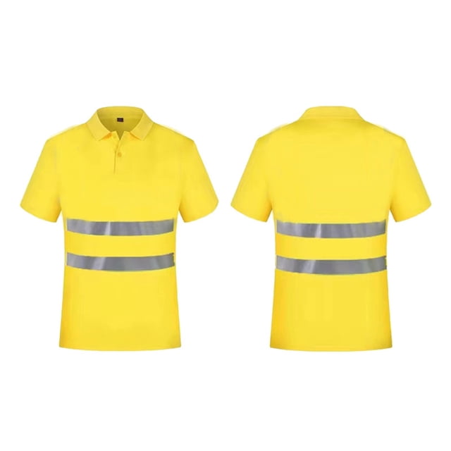 High Visibility Short Sleeve T-Shirts for Men Reflective Work Tees Utility Apparel Construction Outdoor Wear