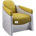 thumbnail image 3 of Furniture Brancaster Fauteuil d'Appoint, Cuir Pleine Fleur Jaune et Aluminium, 3 of 5