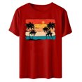 thumbnail image 3 of Birdeem Fashion Woman Print Round-Neck Short Sleeve T-Shirt Printing Loose Blouse Tops, 3 of 4