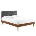 thumbnail image 1 of Modway Bridgette Twin Wood Platform Bed with Splayed Legs in Walnut/Charcoal, 1 of 11