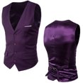 thumbnail image 3 of Jovati Sleeveless Suit Vest for Men, Solid Color, Polyester Blend, Slim Fit, Button Front, Casual Formal Wear, Spring Summer, 3 of 9